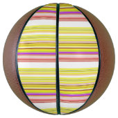 かわいい白い黄色のストライプ バスケットボール (縦)