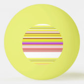 かわいい白い黄色のストライプ 卓球ボール (裏面)