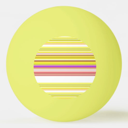 かわいい白い黄色のストライプ 卓球ボール (正面)