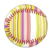 かわいい白い黄色のストライプ 野球ボール (正面左)