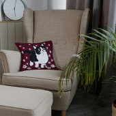 かわいい白い黒のバーガンディのペット猫 クッション