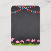 かわいい白い黒板のウサギのベビーシャワー エンクロージャーカード (裏面)