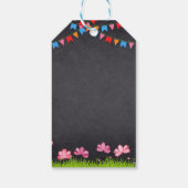 かわいい白い黒板バニーベビーシャワー ギフトタグ (裏面)