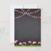 かわいい白い黒板バニーベビーシャワー サンキューカード (裏面)