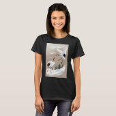 かわいい白うさぎのウサギの牧場の女性用Tシャツ Tシャツ (正面フル)