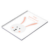 かわいい白うさぎ感謝日記ピンク ノートブック (左側)