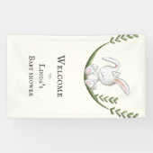 かわいい白うさぎ男女兼用赤ちゃんシャワー 横断幕 (横)