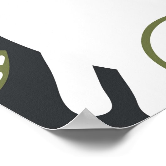 かわいい白うさぎ、フローラヴィンテージパターン。 ポスター (角)