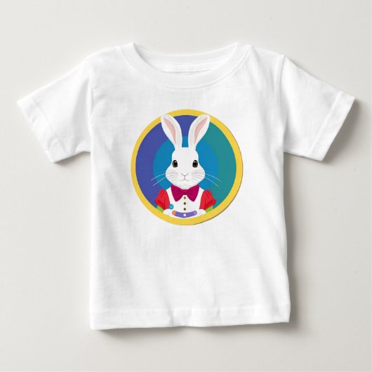 かわいい白うさぎ ベビーTシャツ (正面)
