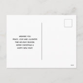 かわいい白おもしろいい犬のクリスマス·バ·ハンブ シーズンポストカード (裏面)