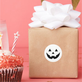 かわいい白かぼちゃハロウィーンのカボチャのちょうちんおかしなハロウィーン ラウンドシール