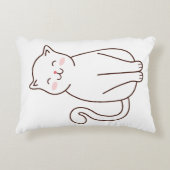 かわいい白かわいい笑顔の猫 アクセントクッション (正面)