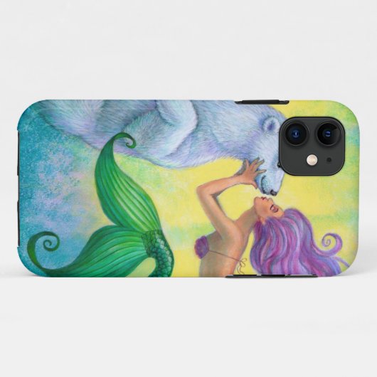 かわいい白くまのキスの人魚のファンタジーのiPhone 5の場合 Case-Mate iPhoneケース (裏面(横))