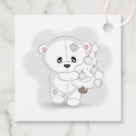 かわいい白くま星のクリスマスツリー フェイバータグ