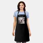 かわいい白ごんごん空腹の犬の黒番の写真おもしろい エプロン (着用した状態)
