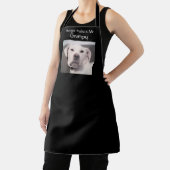 かわいい白ごんごん空腹の犬の黒番の写真おもしろい エプロン (インサイチュ)