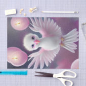 かわいい白とピンクのベビーバード誕生日 薄葉紙 (クラフト)