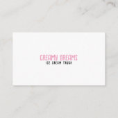 かわいい白とピンクよくはしゃぐのアイスクリーム 名刺 (裏面)