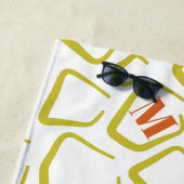 かわいい白と緑のウェディングパーティーのお土産ビーチタオル ビーチタオル (インサイチュ)