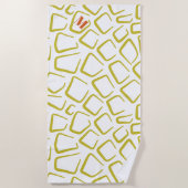 かわいい白と緑のウェディングパーティーのお土産ビーチタオル ビーチタオル (正面)