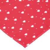 かわいい白と赤いハート テーブルクロス (アングル)