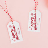 かわいい白と赤のメリークリスマス ギフトタグ