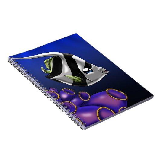 かわいい白と黒の魚 ノートブック (右側)