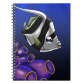 かわいい白と黒の魚 ノートブック (正面)