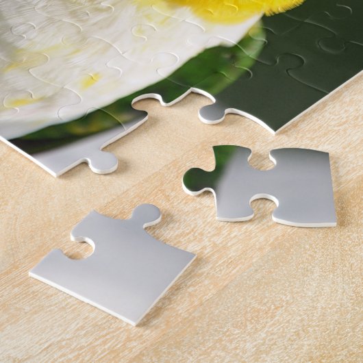 かわいい白によって膨らまされるシロハラインコのオウム ジグソーパズル (側面)