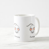 かわいい白ねずみと書道 コーヒーマグカップ (正面右)