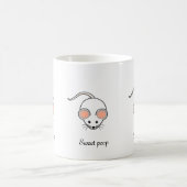 かわいい白ねずみと書道 コーヒーマグカップ (中央)