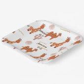 かわいい白のおもちゃアニマルサボキャメルラマ誕生日 ペーパープレート (傾斜あり)