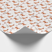 かわいい白のおもちゃアニマルサボキャメルラマ誕生日 ラッピングペーパー (角)