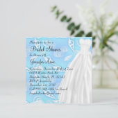 かわいい白のウェディングドレス ブライダルシャワーの招待状 招待状 (スタンド正面)