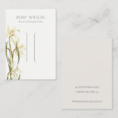 かわいい白の水仙フローラヘアクリップディスプレイ 名刺 (正面/裏面)