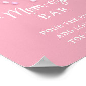 かわいい白ふわふわの雲9ピンク淡い色のモマオサバー ポスター (角)