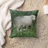 かわいい白ふわふわ食べの羊の枕 クッション (ブランケット)