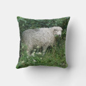 かわいい白ふわふわ食べの羊の枕 クッション (裏面)