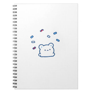 かわいい白クマのお祝いキャラクター ノートブック