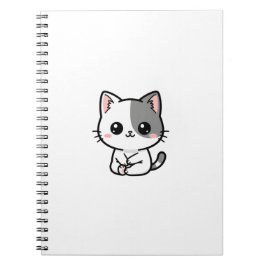 かわいい白グレー子猫 ノートブック