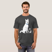 かわいい白シベリアのハスキー甘い白い雪の犬 Tシャツ (正面フル)