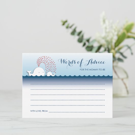 かわいい白スタイリッシュ鯨言葉のアドバイス アドバイスカード (スタンド正面)