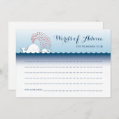 かわいい白スタイリッシュ鯨言葉のアドバイス アドバイスカード (正面/裏面)