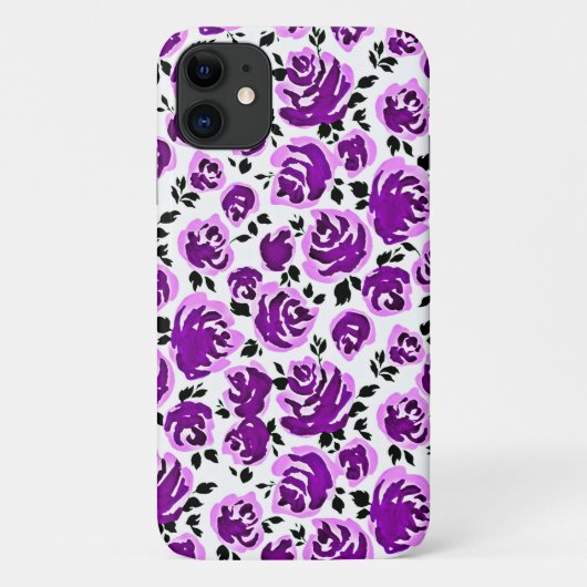 かわいい白スミレバラ模様 Case-Mate iPhoneケース (裏面)