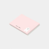 かわいい白テディベアドッグペット動物名前をカスタムする ポストイット (アングル)