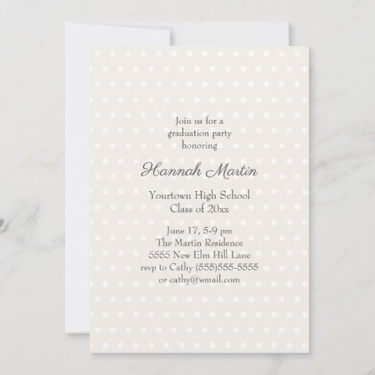 かわいい白デイジー卒業パーティーの写真 招待状 (裏面)