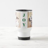 かわいい白トナカイ子犬の緑の喜びクリスマス トラベルマグ (中央)