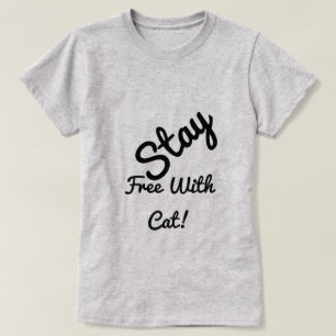 かわいい白ネコおもしろいと自由パーソナライズされたに Tシャツ
