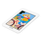 かわいい白ネコ最高のマスフレンズ自転車の名前おもしろい マグネット (左側)