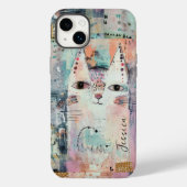 かわいい白パーソナライズされた猫 Case-Mate iPhoneケース (裏面)
